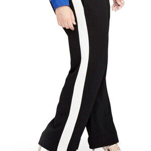 NWT Plus Size RACHEL Rachel Roy Designer Black Luxury Cropped Tuxedo Pants